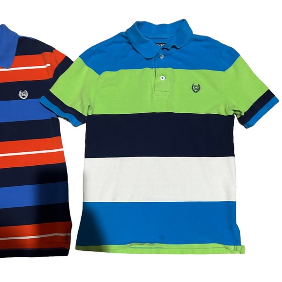 Set of 2 CHAPS Boy’s Striped Short Sleeve Polo Shirts - Picture 3 of 5